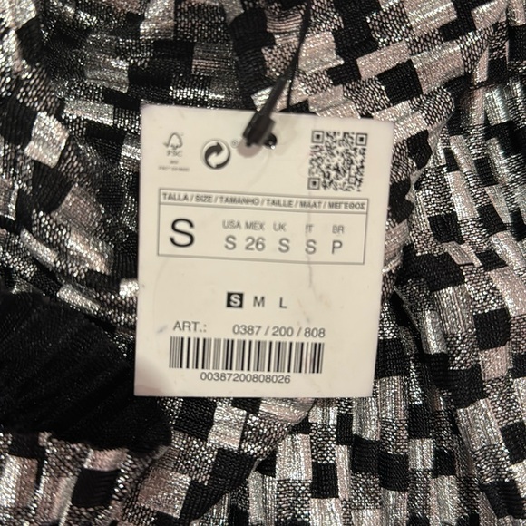 Zara Black & Silver metallic shimmering Mini Dress - Picture 6 of 7